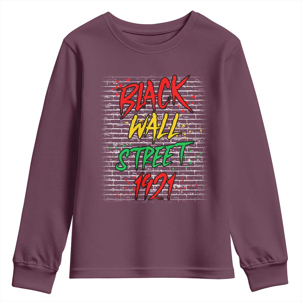 Black Wall Street 1921 Youth Sweatshirt Tulsa Oklahoma Black History Month
