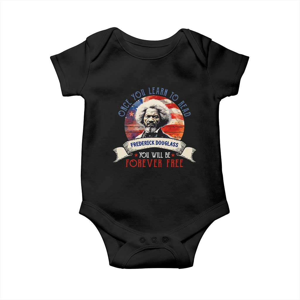 Frederick Douglass Inspirational Quotes Baby Onesie Once You Learn To Read You Will Be Forever Free American Flag