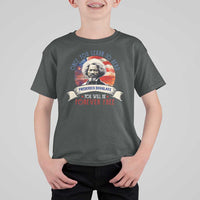 Frederick Douglass Inspirational Quotes T Shirt For Kid Once You Learn To Read You Will Be Forever Free American Flag