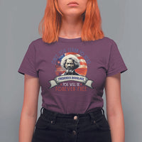 Frederick Douglass Inspirational Quotes T Shirt For Women Once You Learn To Read You Will Be Forever Free American Flag
