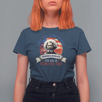 Frederick Douglass Inspirational Quotes T Shirt For Women Once You Learn To Read You Will Be Forever Free American Flag