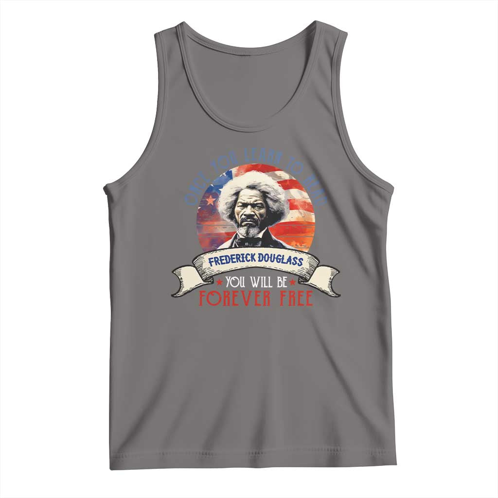Frederick Douglass Inspirational Quotes Tank Top Once You Learn To Read You Will Be Forever Free American Flag