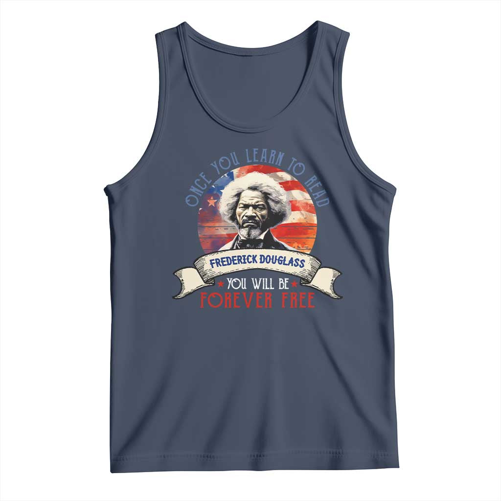 Frederick Douglass Inspirational Quotes Tank Top Once You Learn To Read You Will Be Forever Free American Flag