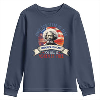 Frederick Douglass Inspirational Quotes Youth Sweatshirt Once You Learn To Read You Will Be Forever Free American Flag