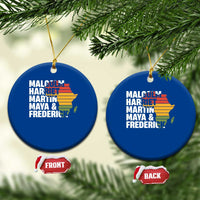 Black History Leaders Ceramic Ornament Malcolm Harriet Martin Maya Frederick Africa Map