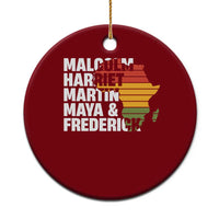Black History Leaders Ceramic Ornament Malcolm Harriet Martin Maya Frederick Africa Map