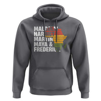 Black History Leaders Hoodie Malcolm Harriet Martin Maya Frederick Africa Map
