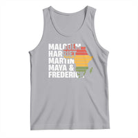 Black History Leaders Tank Top Malcolm Harriet Martin Maya Frederick Africa Map