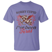 Funny Sorry Cupid I've Been Feral T Shirt Valentine's Day Cupid Racoon