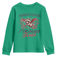 Funny Sorry Cupid I've Been Feral Youth Sweatshirt Valentine's Day Cupid Racoon