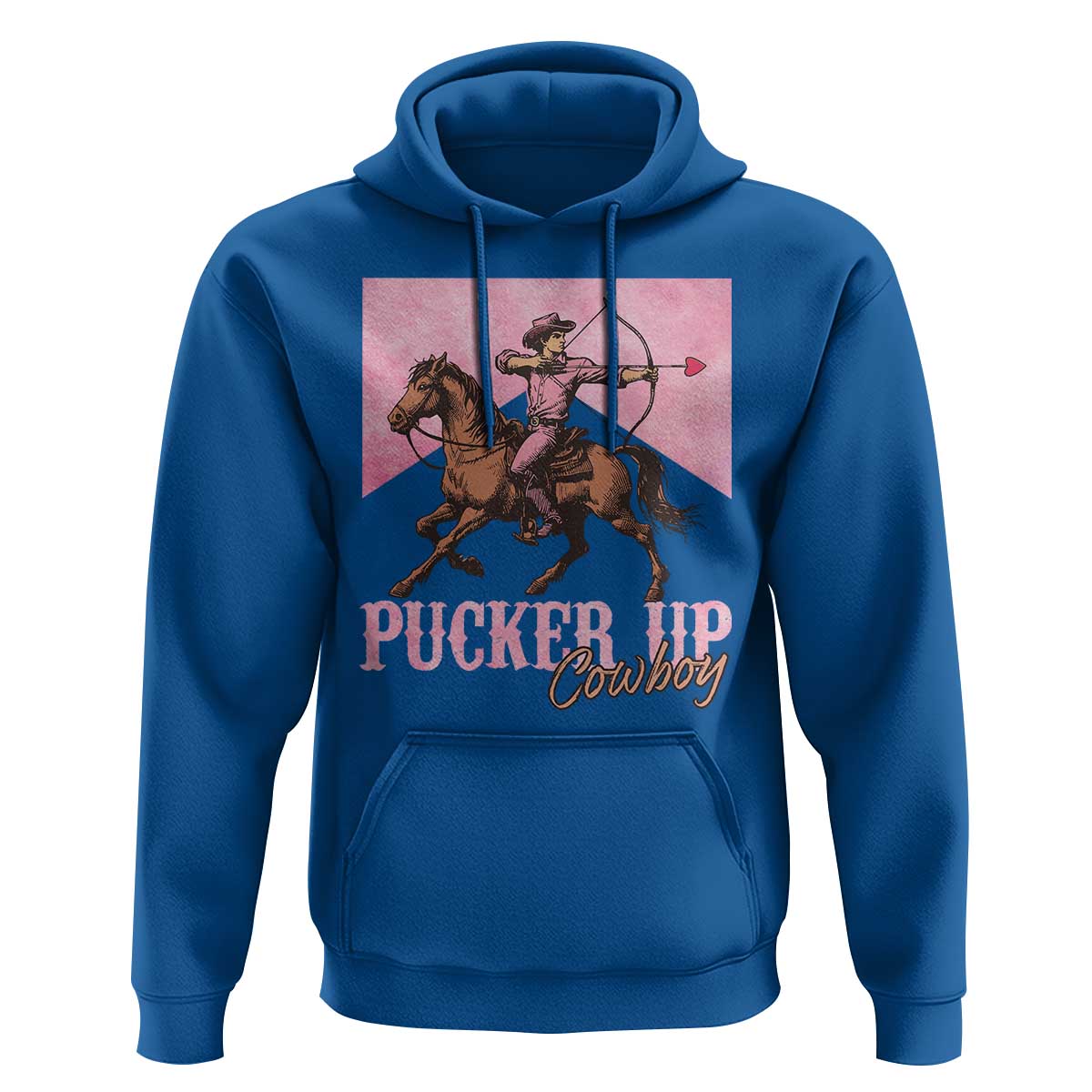 Funny Valentine's Day Western Cowboy Hoodie Pucker Up Cowboy Cupid