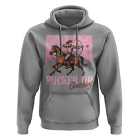 Funny Valentine's Day Western Cowboy Hoodie Pucker Up Cowboy Cupid