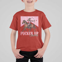 Funny Valentine's Day Western Cowboy T Shirt For Kid Pucker Up Cowboy Cupid