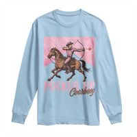 Funny Valentine's Day Western Cowboy Long Sleeve Shirt Pucker Up Cowboy Cupid