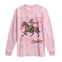 Funny Valentine's Day Western Cowboy Long Sleeve Shirt Pucker Up Cowboy Cupid