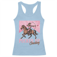 Funny Valentine's Day Western Cowboy Racerback Tank Top Pucker Up Cowboy Cupid