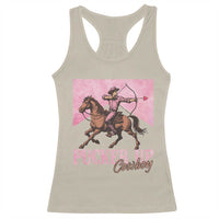 Funny Valentine's Day Western Cowboy Racerback Tank Top Pucker Up Cowboy Cupid