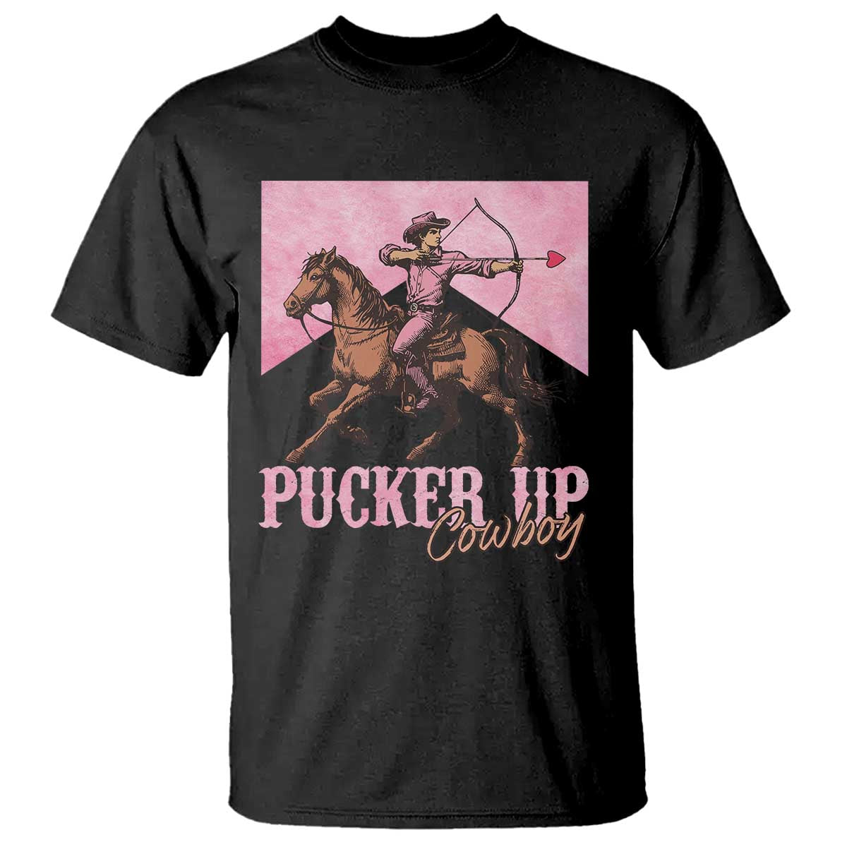 Funny Valentine's Day Western Cowboy T Shirt Pucker Up Cowboy Cupid