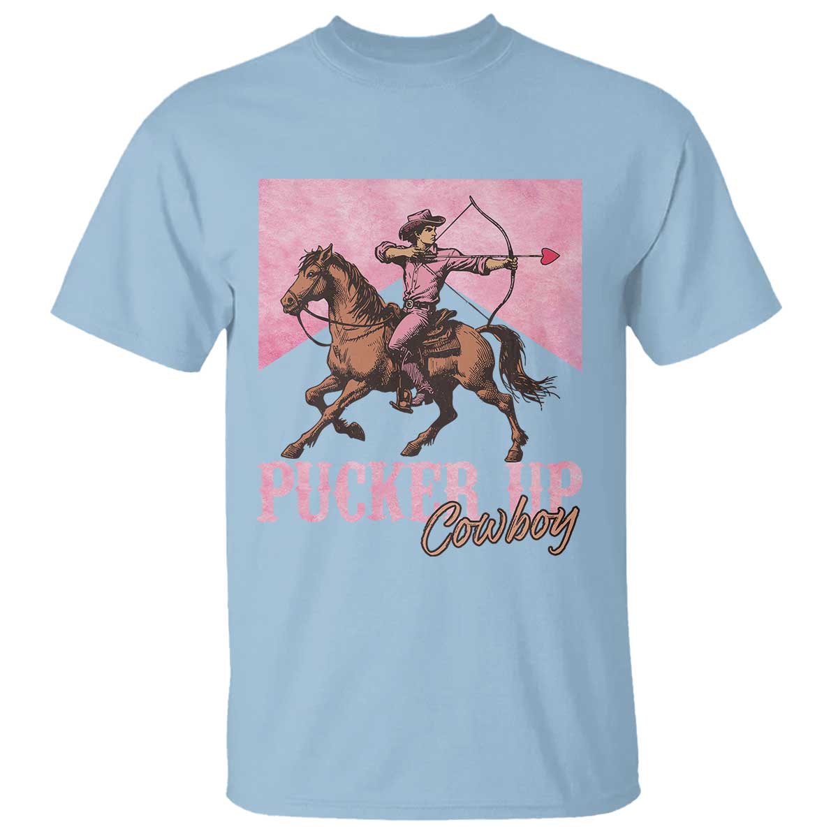 Funny Valentine's Day Western Cowboy T Shirt Pucker Up Cowboy Cupid