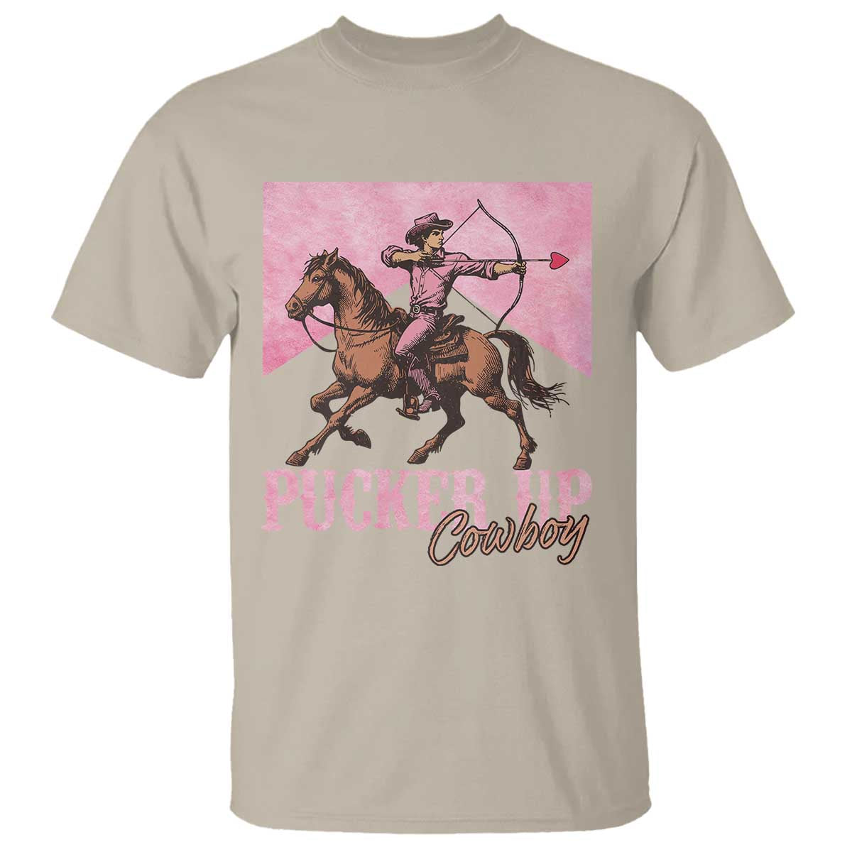 Funny Valentine's Day Western Cowboy T Shirt Pucker Up Cowboy Cupid