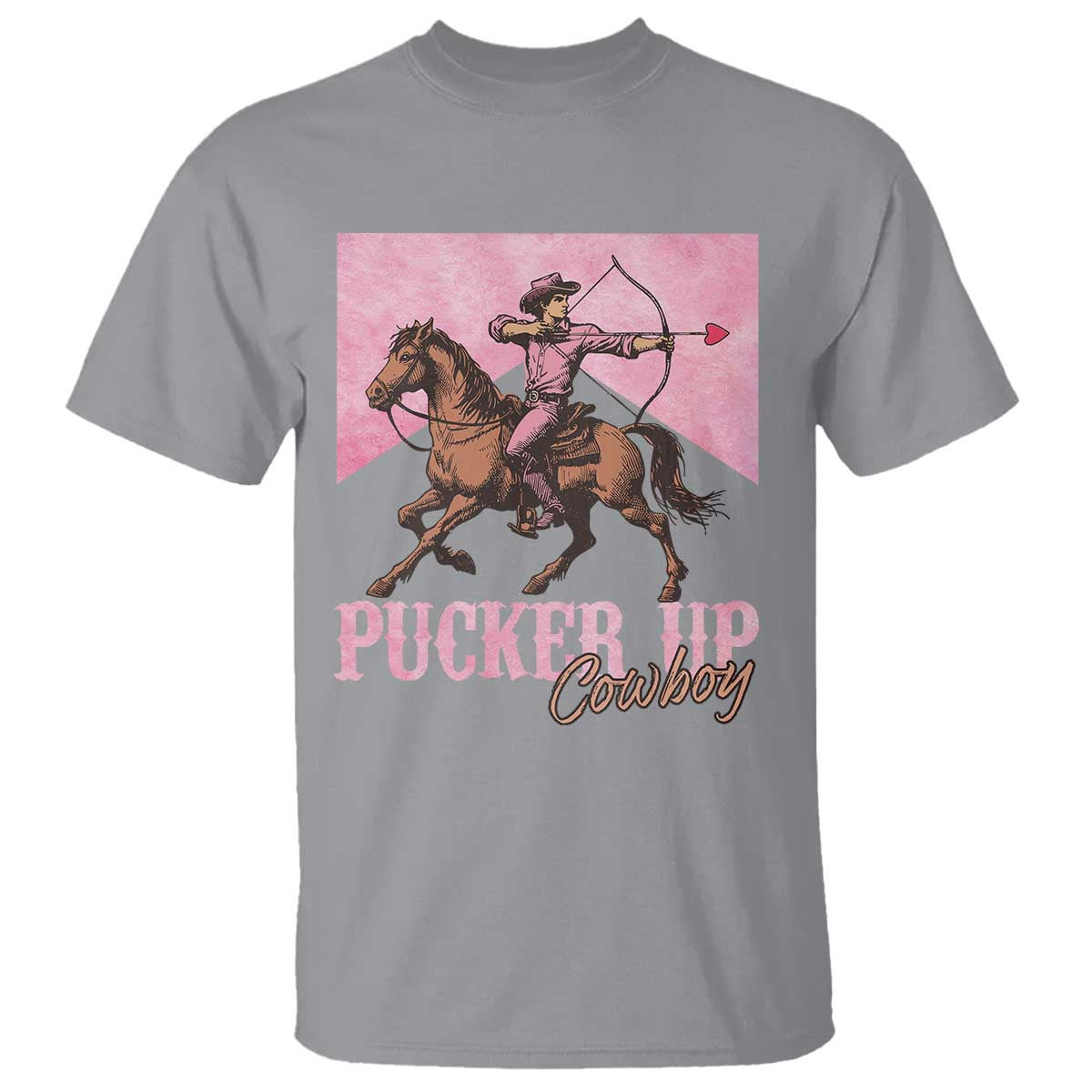 Funny Valentine's Day Western Cowboy T Shirt Pucker Up Cowboy Cupid