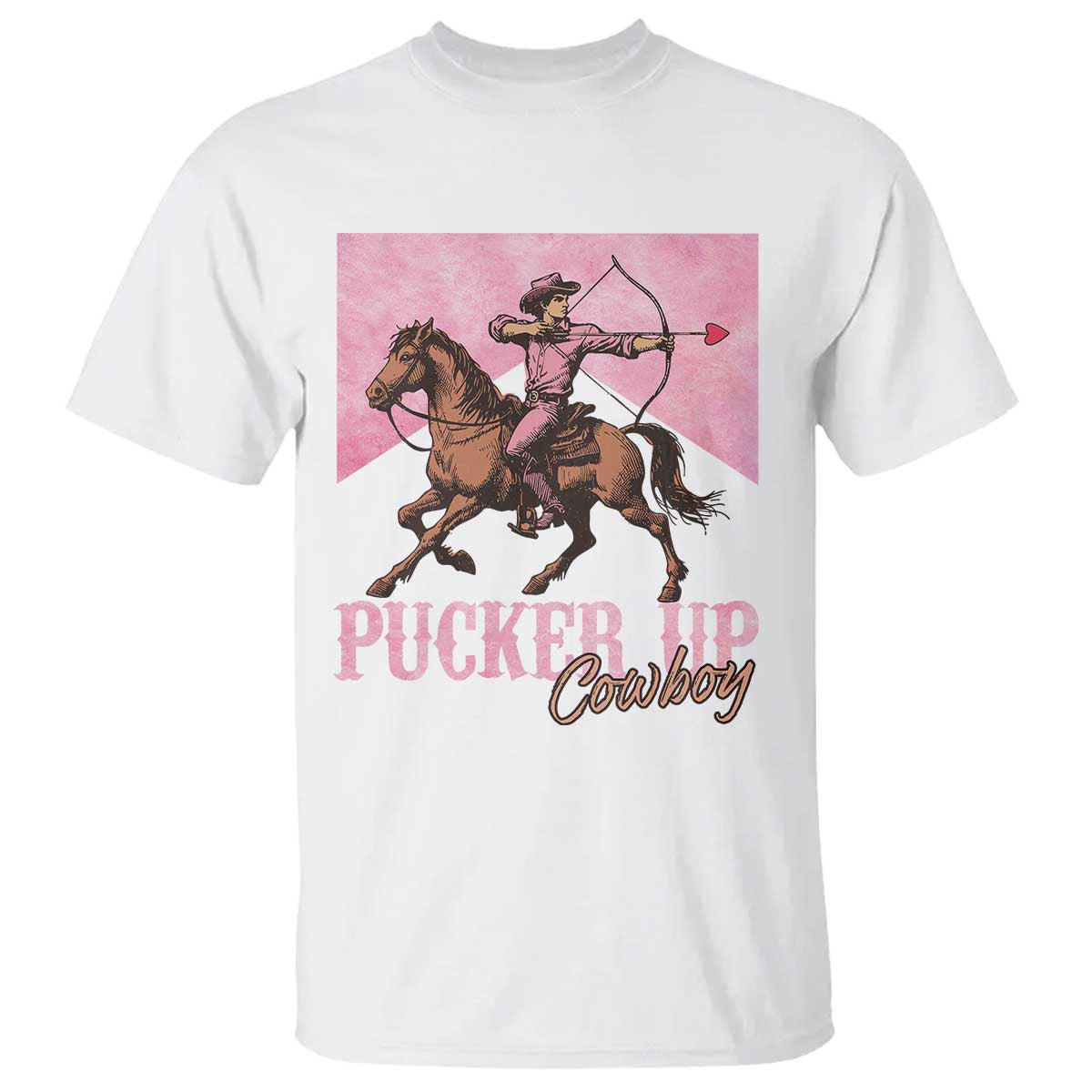 Funny Valentine's Day Western Cowboy T Shirt Pucker Up Cowboy Cupid