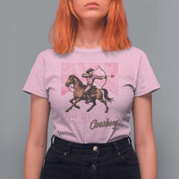 Funny Valentine's Day Western Cowboy T Shirt For Women Pucker Up Cowboy Cupid