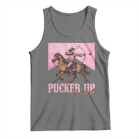 Funny Valentine's Day Western Cowboy Tank Top Pucker Up Cowboy Cupid