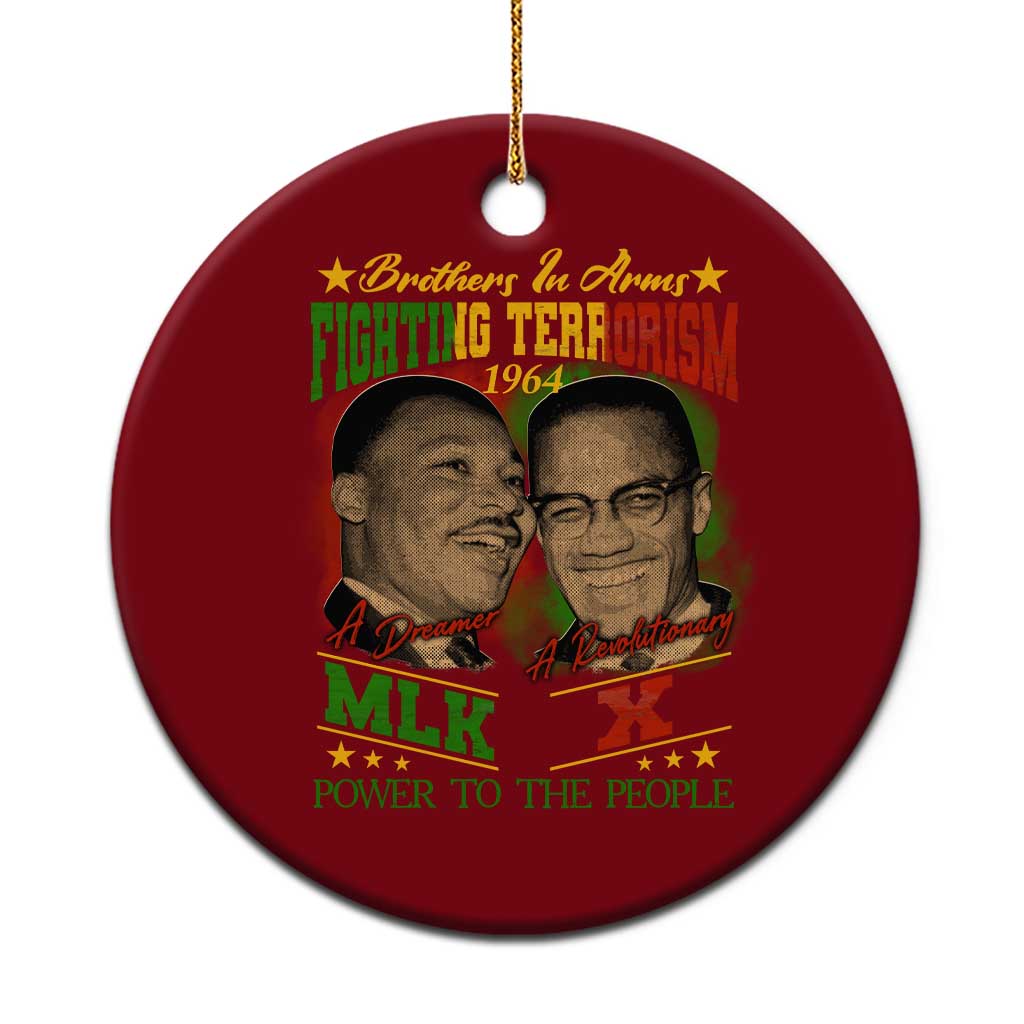 Martin Luther King And Malcolm X Ceramic Ornament Brothers In Arms Fighting Terrorism 1964 Black History