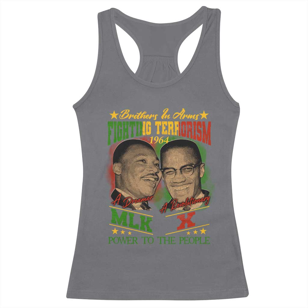 Martin Luther King And Malcolm X Racerback Tank Top Brothers In Arms Fighting Terrorism 1964 Black History