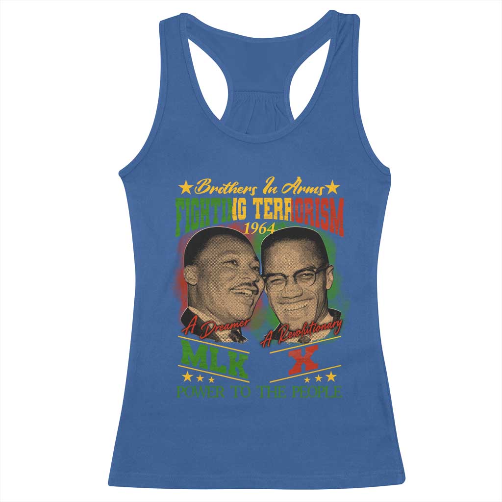 Martin Luther King And Malcolm X Racerback Tank Top Brothers In Arms Fighting Terrorism 1964 Black History