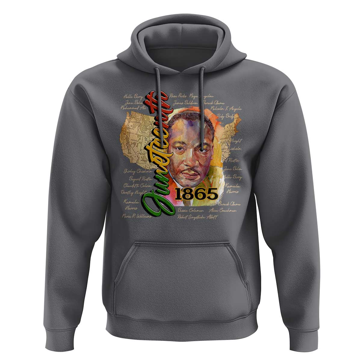 Juneteenth 1865 Hoodie Black Leaders African American Heritage