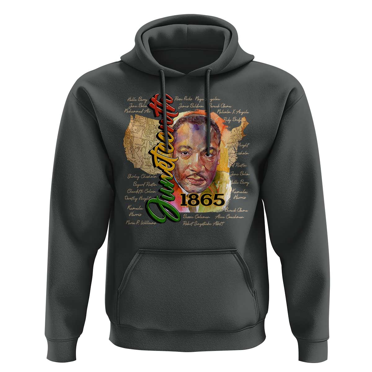 Juneteenth 1865 Hoodie Black Leaders African American Heritage