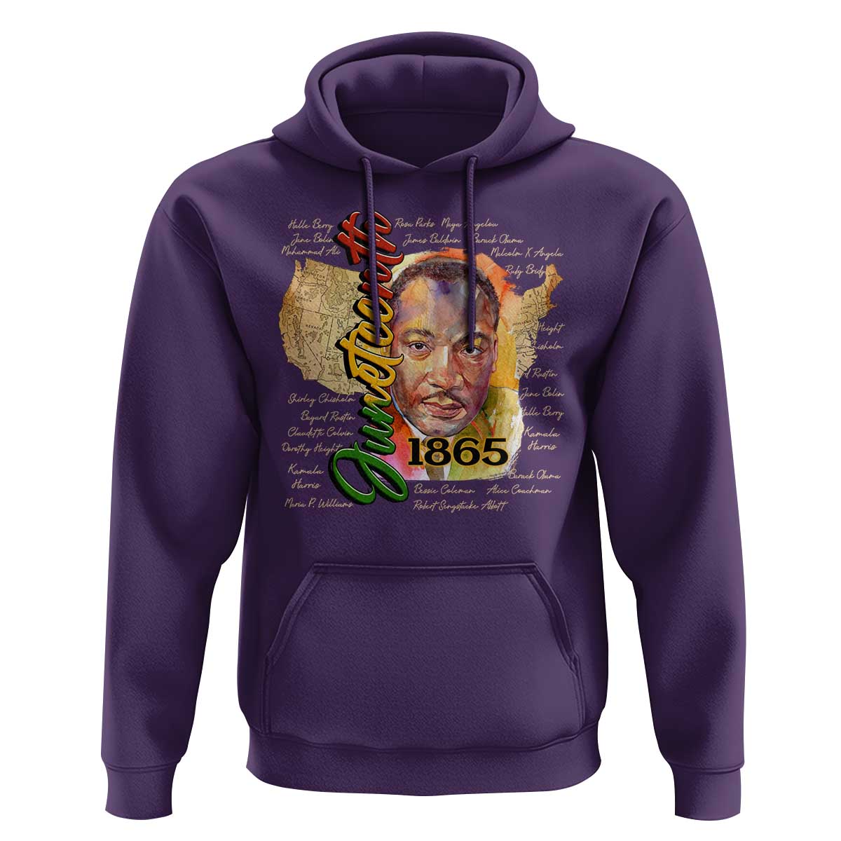 Juneteenth 1865 Hoodie Black Leaders African American Heritage