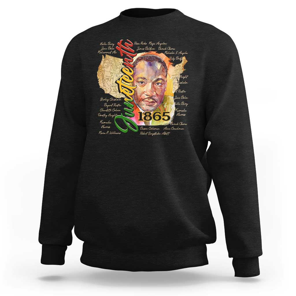 Juneteenth 1865 Sweatshirt Black Leaders African American Heritage