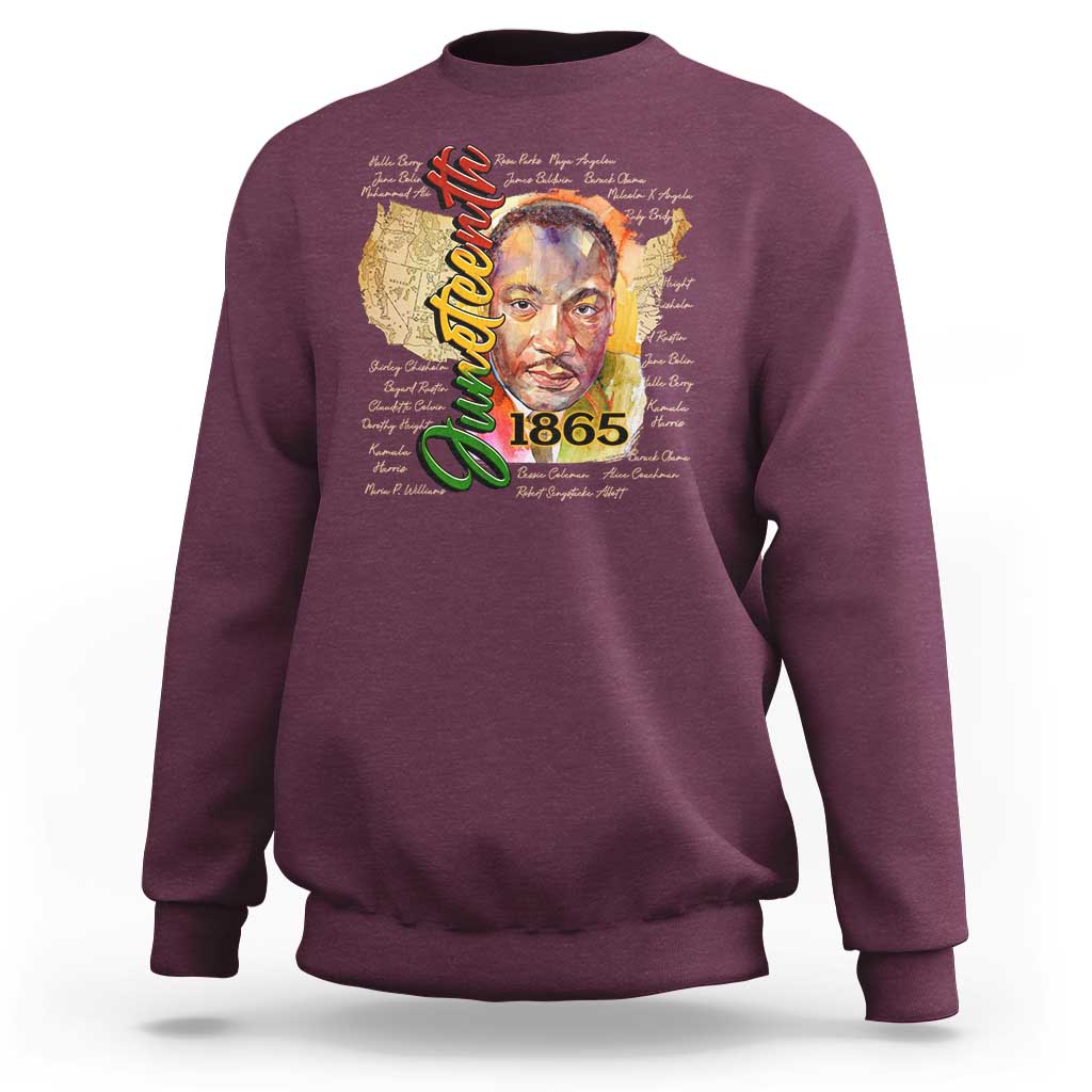 Juneteenth 1865 Sweatshirt Black Leaders African American Heritage