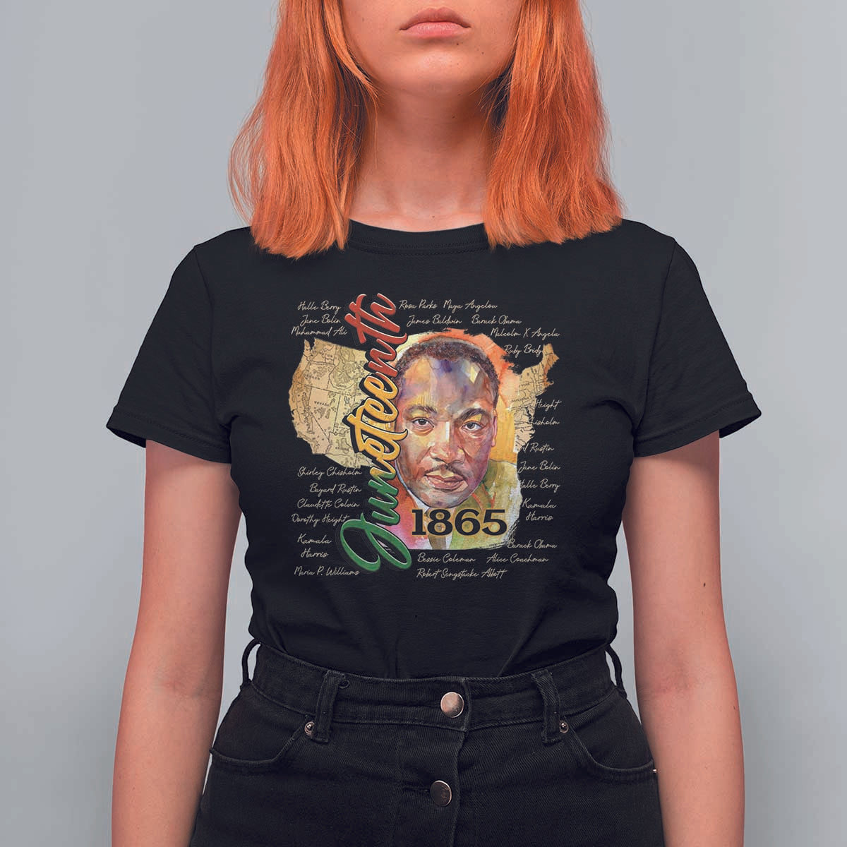 Juneteenth 1865 T Shirt For Women Black Leaders African American Heritage