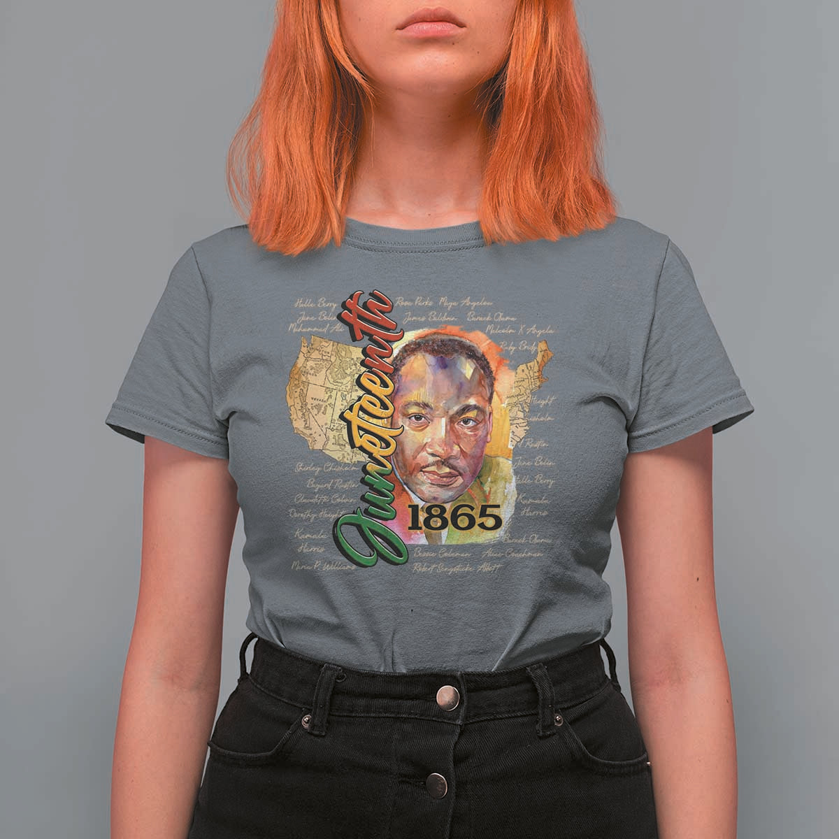 Juneteenth 1865 T Shirt For Women Black Leaders African American Heritage