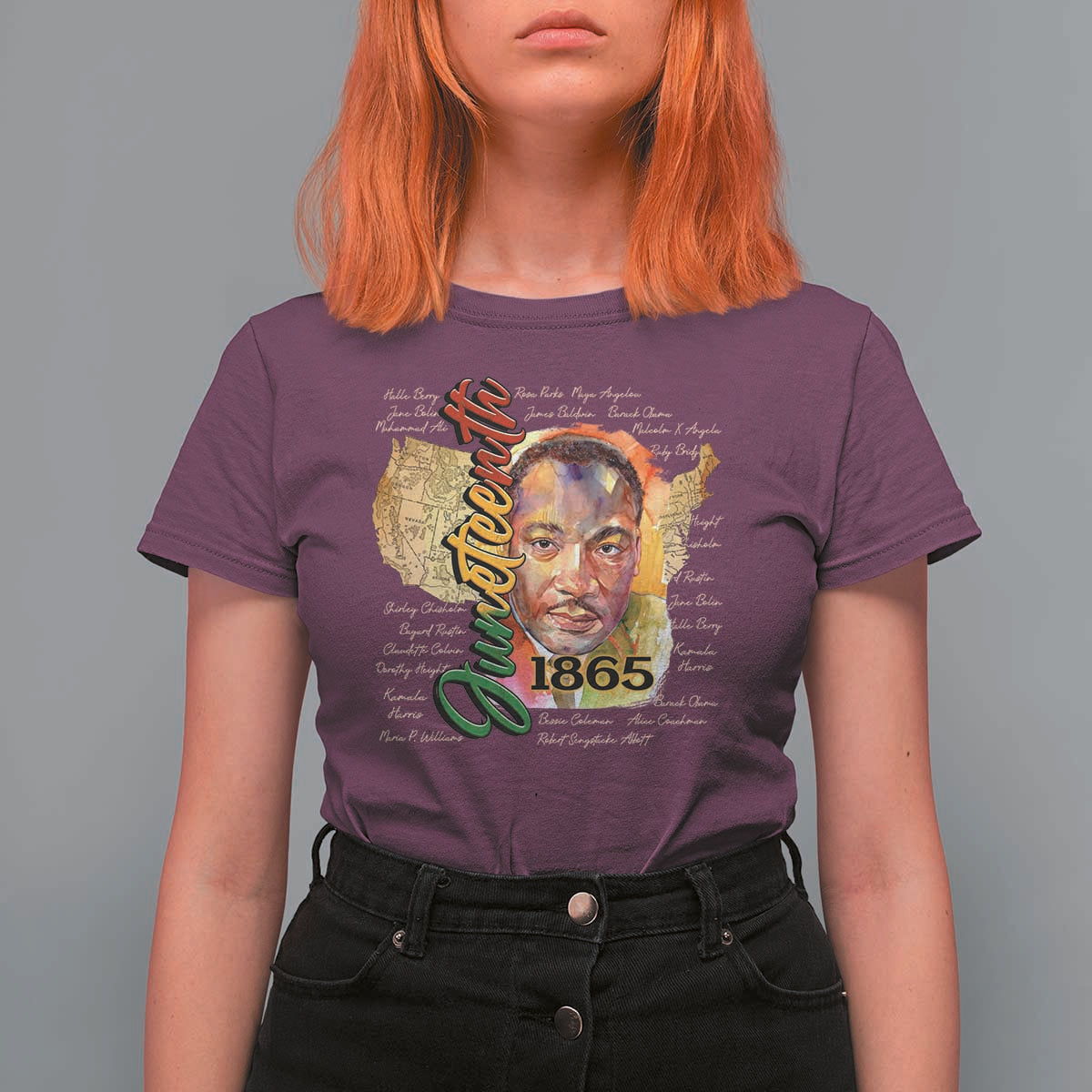 Juneteenth 1865 T Shirt For Women Black Leaders African American Heritage