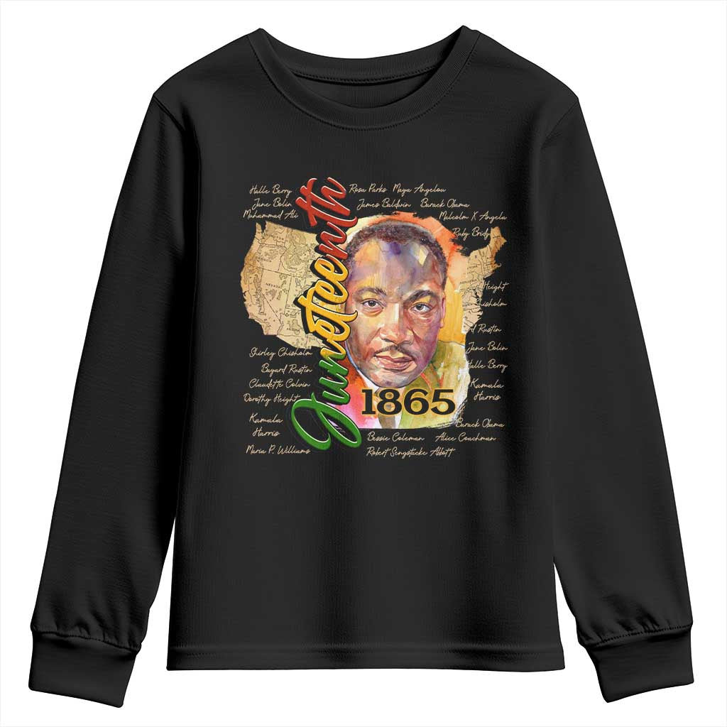 Juneteenth 1865 Youth Sweatshirt Black Leaders African American Heritage