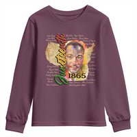 Juneteenth 1865 Youth Sweatshirt Black Leaders African American Heritage