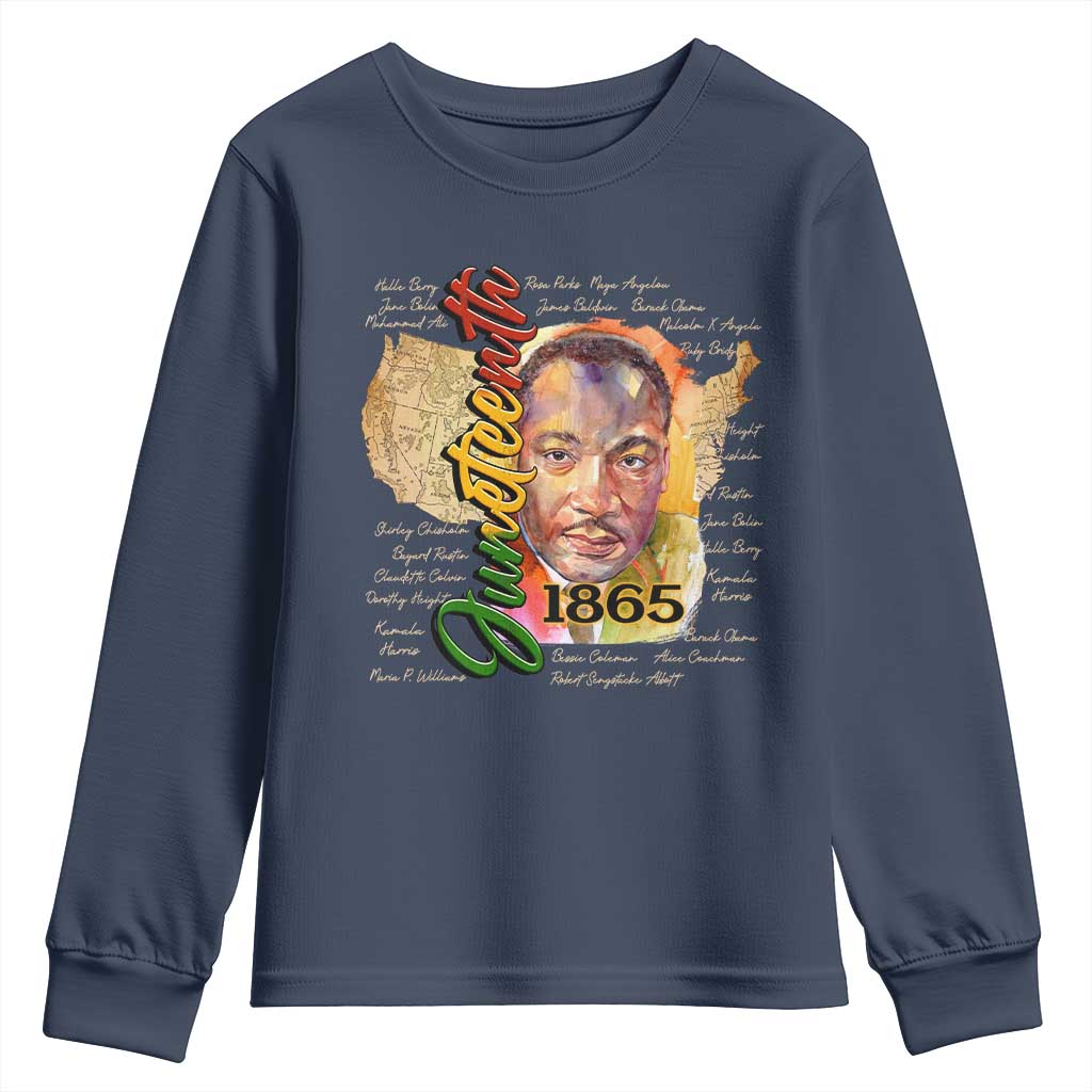 Juneteenth 1865 Youth Sweatshirt Black Leaders African American Heritage