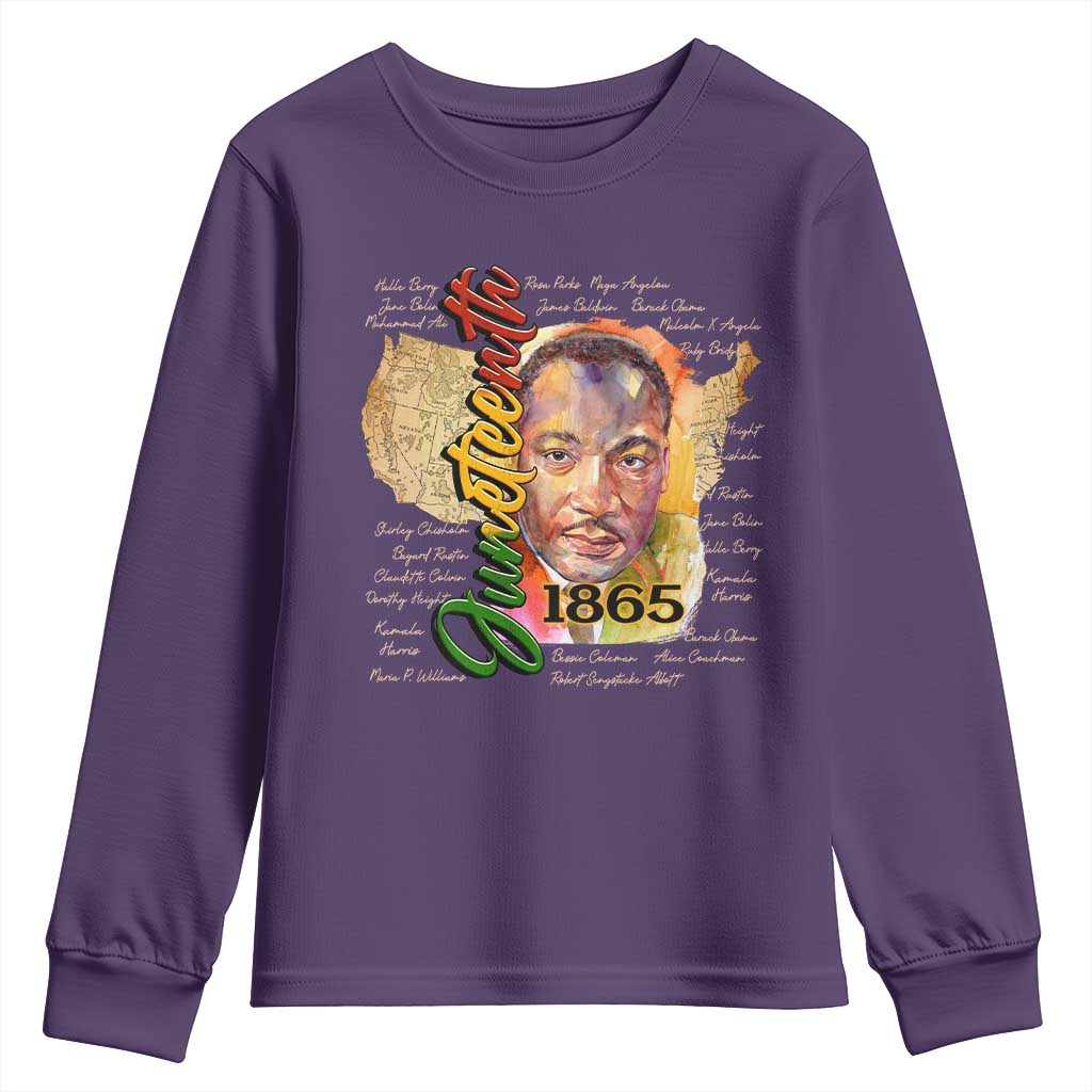 Juneteenth 1865 Youth Sweatshirt Black Leaders African American Heritage