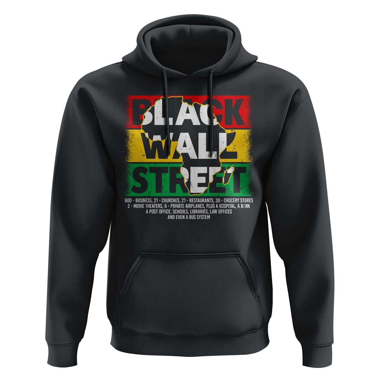 Black Wall Street Hoodie Tulsa Black History Month Africa Map