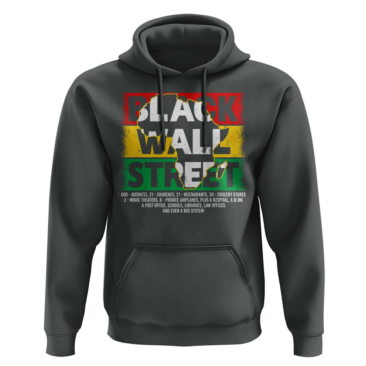 Black Wall Street Hoodie Tulsa Black History Month Africa Map