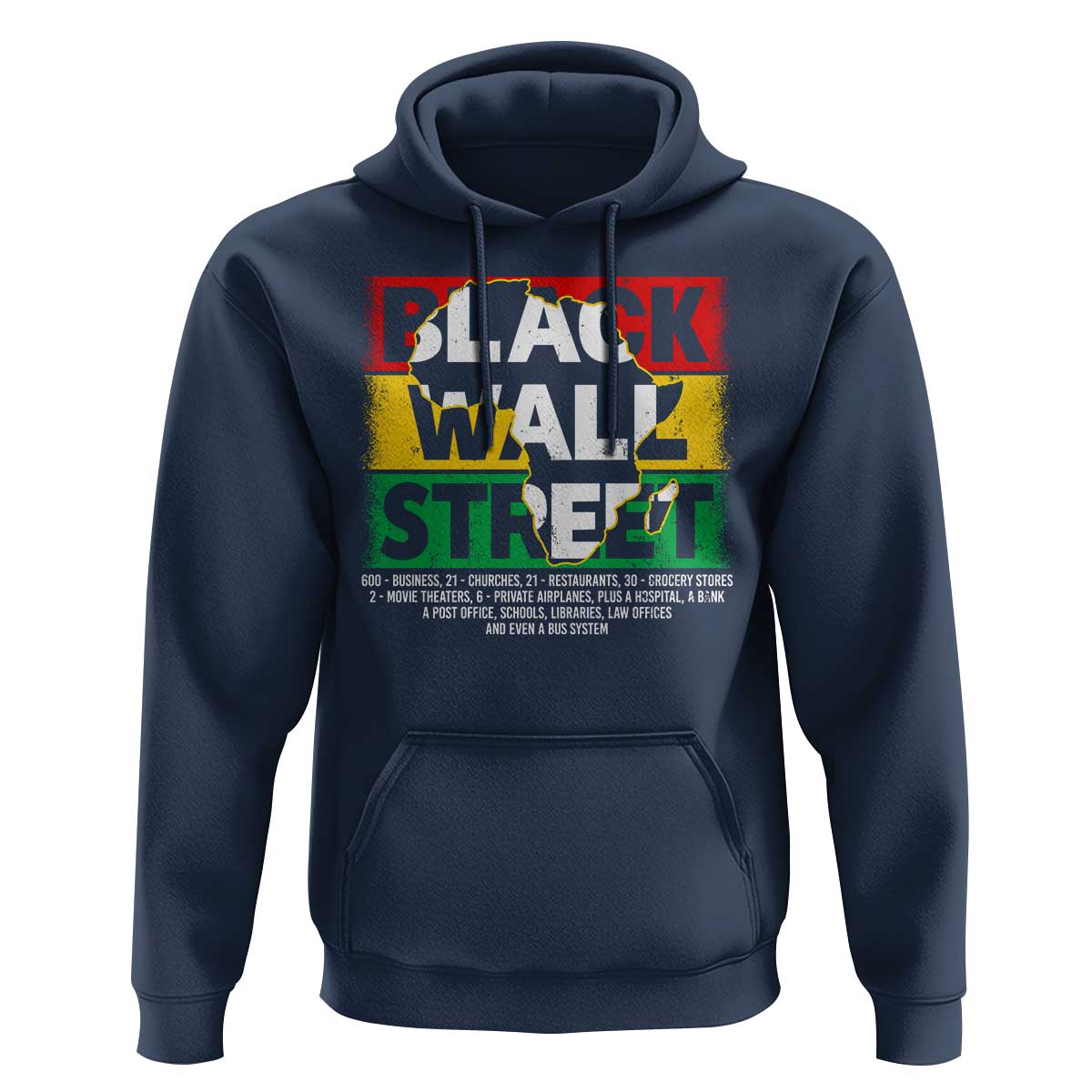 Black Wall Street Hoodie Tulsa Black History Month Africa Map