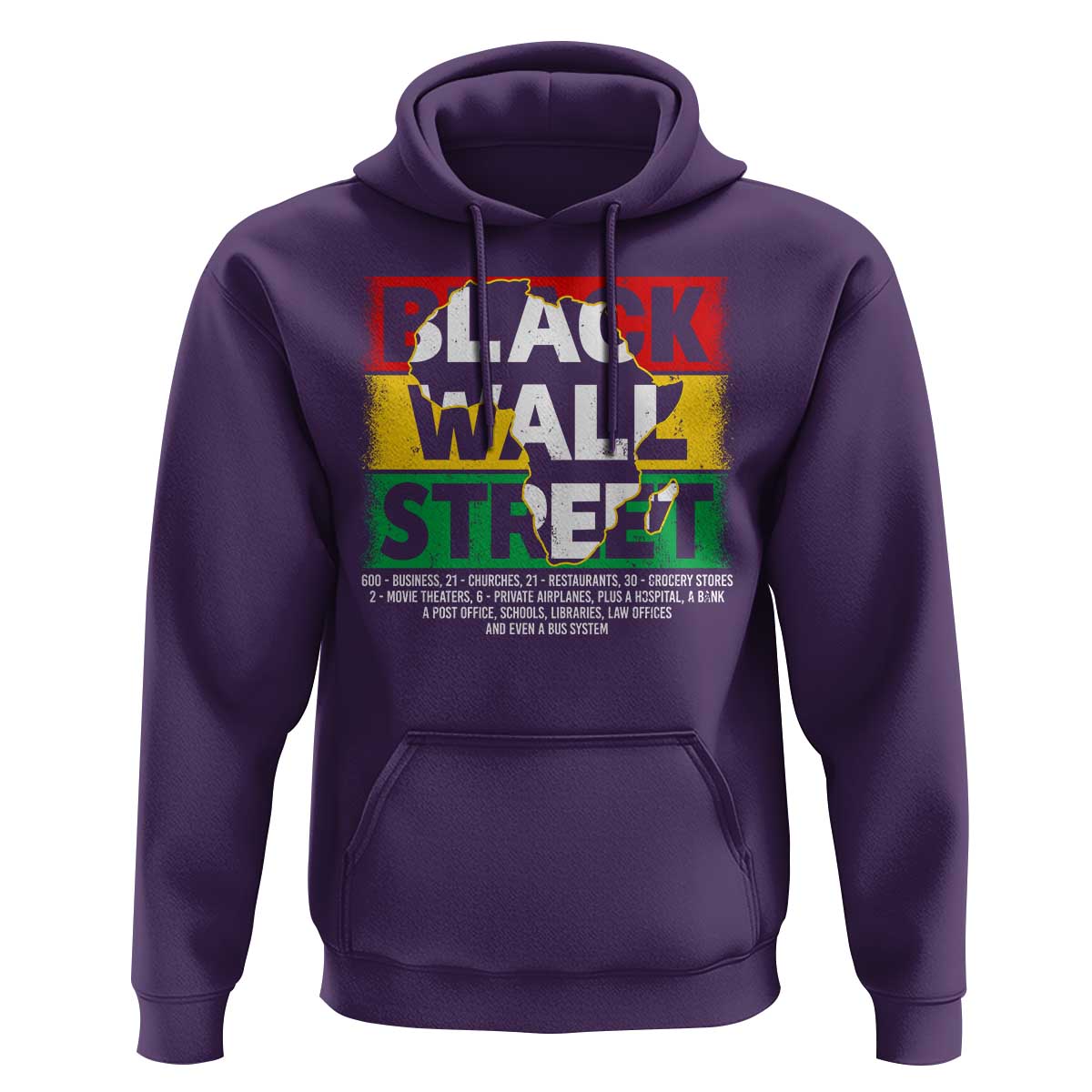 Black Wall Street Hoodie Tulsa Black History Month Africa Map