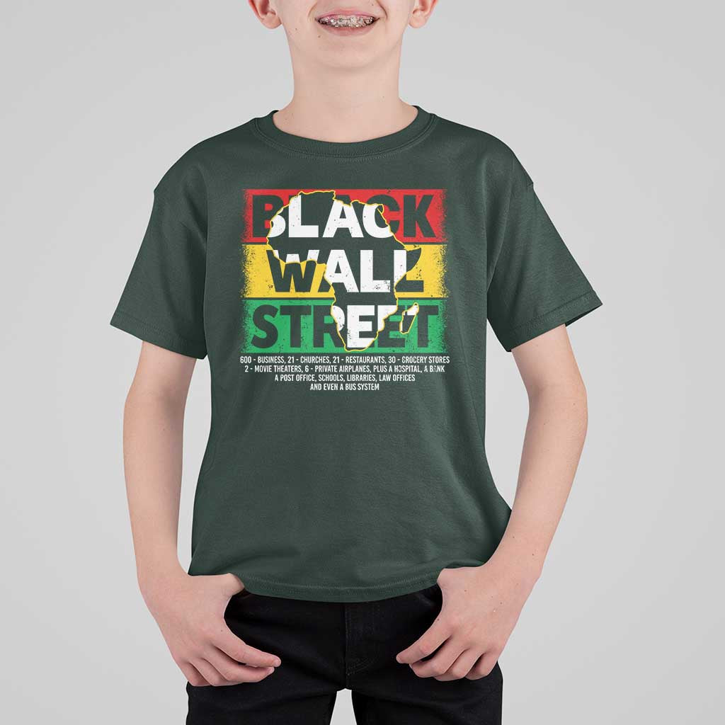 Black Wall Street T Shirt For Kid Tulsa Black History Month Africa Map
