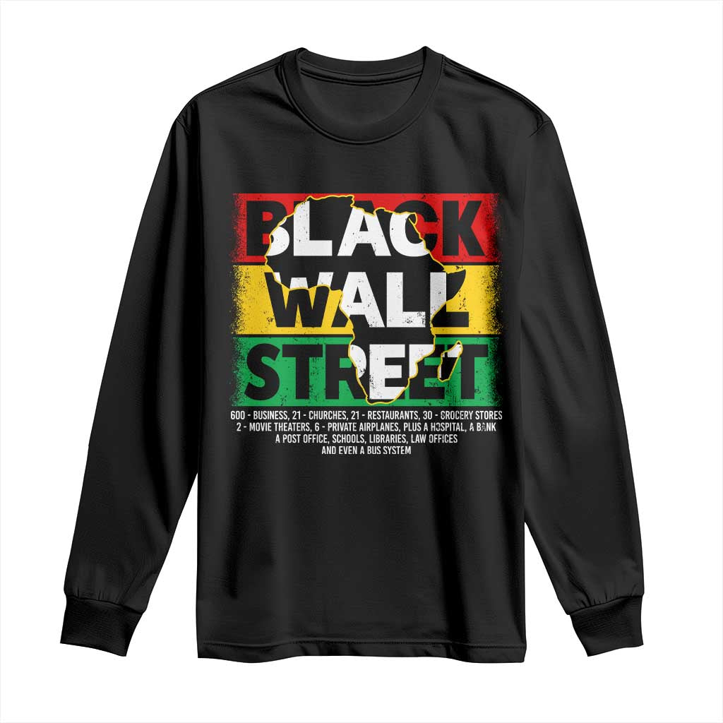 Black Wall Street Long Sleeve Shirt Tulsa Black History Month Africa Map