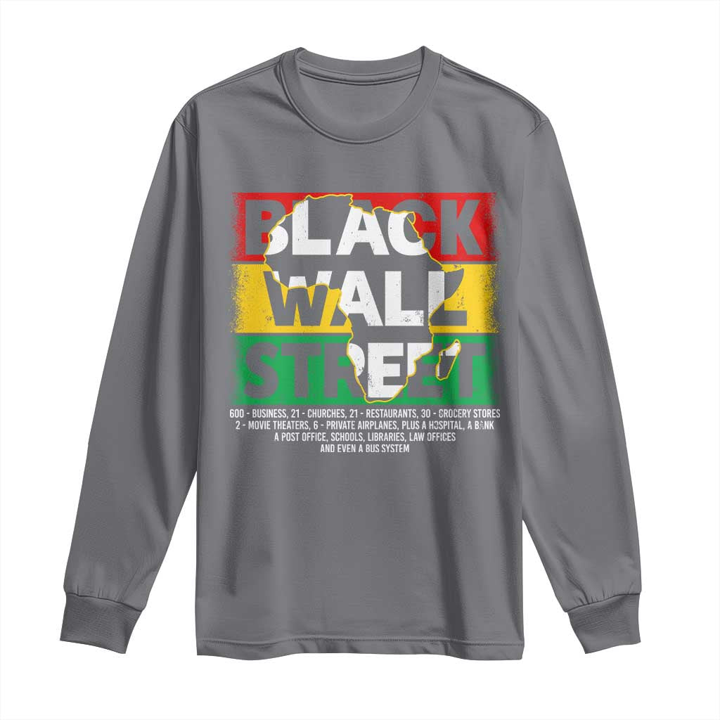 Black Wall Street Long Sleeve Shirt Tulsa Black History Month Africa Map